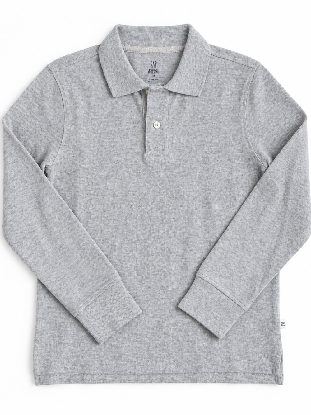 GAP Kids Boys' Long-Sleeve Polo Shirt - Light Gray